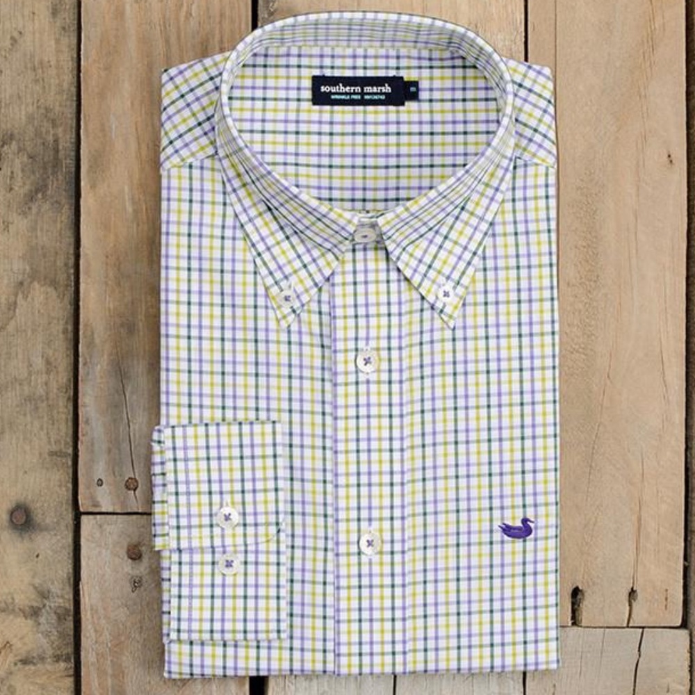 Southern Marsh Nottoway Check Dress Shirt size Small